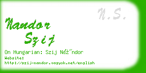 nandor szij business card